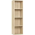 WOLTU Bookcase, 4 Cube Shelving Unit Storage Oak Book Shelf, Wooden Storage Cubes Bookcases for Living Room, Bedroom SK003hei4-UK