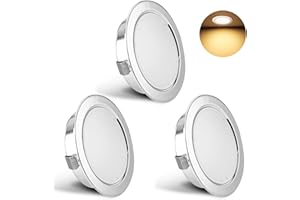 YindaLux Set di 3 Faretti LED da Incasso per Cartongesso 230V 3W 3000K Caldo, 15mm Ultra Piatti, 300LM Apertura Soffitto 55-58mm, IP44 Soffitto, Cromato