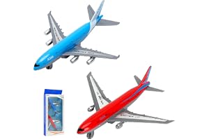 VOSSOT 2 stycken Airbus A380 flygplansleksaker – minimetallflygplansmodell med indragningsfunktion, flygplansmodeller, perfek