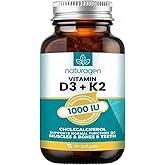 Naturagen Vitamin D3 + K2 1000 IU 60 Kaps&uuml;l | Glutensiz Kolay Yutulabilir Vitamin D3 K2 | 60 Yumuşak Jel Kaps&uuml;l - 2 Aylık