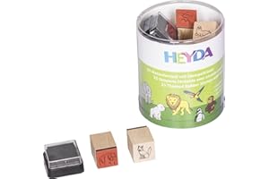 HEYDA Motivstempel-Set "Zootiere", Klarsicht-Runddose VE = 1