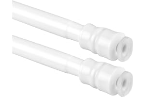 Bestlivings 2er Pack Klemmstange (Weiß) Schraubtechnik ausziehbar 80-120 cm, Gardinenstange zum Klemmen, für leichte Gardinen, kein Bohren - Kleben