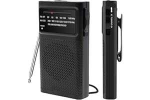 Benss Upgraded Portable Radio AM FM, Transistor Radio with Loud Speaker & Headphone Jack, Back Clip, 2AA Battery Operated Radio for Long Range Reception for Indoor, Outdoor and Emergency Use(Black)