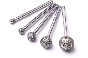 Atoplee Diamant-Schleifbit 36# Diamant montierte Spitze beschichtet Course Burrs Set Fits Rotary Tools,Diamond Tools Set für Schmuck,Glas,Stein,Metall(Large Coarse,5pcs)