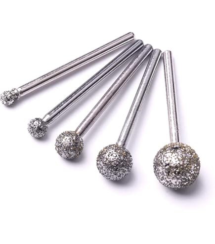 Chiloskit Diamant-Schleifkopf Set – 10 Stück, 8 Mm Kopf, 3 Mm Schaft, Für Schleifarbeiten