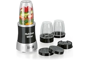 GOURMETmaxx Zestaw 11-częściowy mikser do smoothie - 1000 W i 22 000 obr./min | Elektryczny mikser 700 ml, blender z kubkiem na wynos, 2 ostrza i książką z przepisami | nadaje się do mycia w zmywarce,