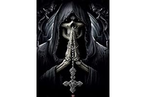HUASHUZI 5D Diamond Painting Totenkopf Horror Skull Skelett Schädel Bilder Diamant Malerei Erwachsene Kits 30X40cm