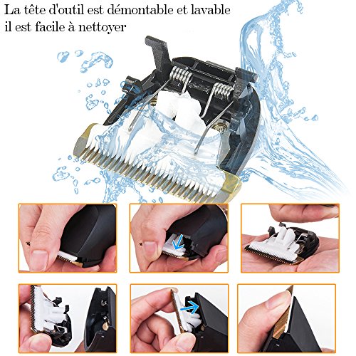 Jack & Rose professional Kabellos Haarschneider Kit Haarschneidemaschine Haircut Set All in One Lithium Wiederaufladbare Trimmer Haarrasierer mit 8 Kämme für jede Frisur - 6