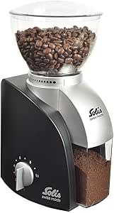 Solis Electric Coffee Grinder 1 to 10 Cups 13 Grinding Levels Antistatic Cone Grinder