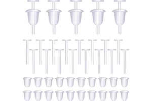 SAVITA 100pcs Clear Earrings, Plastic Transparent Earrings Replacements, Clear Ear Pins and Earring Backs for Men Women DIY Supplies, 5mm(50 Pairs)