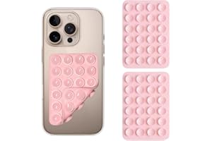 WEI TECH 2 Stück Doppelseitige Silikon Handyhalterung Silikon-Handyhülle mit Saugnapf ohne Kleben, Wiederverwendbare, Freihändige Halterung für Selfies und Videos, Kompatibel mit Allen Smartphone-Modellen