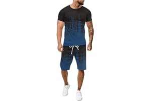 BITOPYTOPSIY Chandal Hombre Completo Verano Ropa Deportiva Hombre Casual De Dos Piezas De InyeccióN De Tinta 3D De Gran TamañO Camiseta + Pantalones Cortos Deportivos Moda Casual Hip hop
