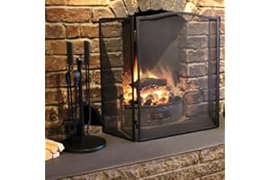 MARCO PAUL INTERIORS Marco Paul Pare-feu Pliable à 3 Panneaux Grand Pare-feu Noir - Protection Contre Les étincelles - Protection Contre Les étincelles Protection Contre Les étincelles - Protection Contre Les étincelles