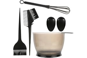 Amotorfly Haarfärbepinsel Haare Faerben Set, 5 Stück Färbepinsel Haare Färben Zubehör, Doppelseitige Bürste, Färbeschale, Färbebürste, Ohrabdeckung für Friseursalon und Zuhause