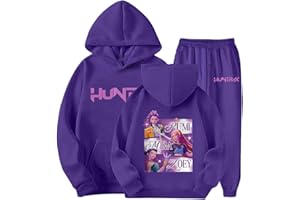 GENERICO K-Pop D-Demon H-Hunters Tuta Ragazze 2-14 Anni 2 Pezzi Felpa con Cappuccio Stampa e Pantaloni da Jogging Tute da Sportiva Y2K Streetwear Tracksuit per Bambino Maniche Lunghe Completo 𝑯𝒖𝒏𝒕𝒓/𝒙