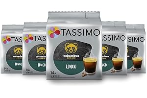 Tassimo Café Dosettes - 70 boissons Columbus Lungo (lot de 5 x 14 boissons)