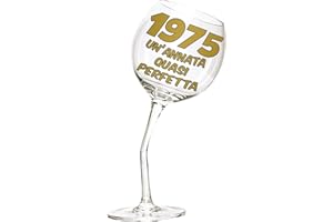 Bombo Bicchiere in Vetro Calice storto per compleanno 50 anni - 440 ml