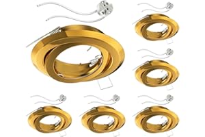 ledscom.de 6 pz. cornice da incasso a soffitto FABI, rotonda, orientabile, oro lucido, incl. presa GU5.3
