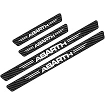 Adesivi Battitacco In Fibra Di Carbonio Per Fiat 500 - 4 Pezzi, Anti Graffi, Colore Bianco - Foto 3