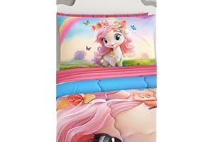 IL DOLCE STILE DELLA TUA CASA set completo lenzuola 100% cotone cameretta bambina/ragazza singole e piazza e mezza modello unicorno (singolo)