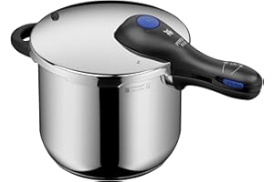 WMF Perfect Plus - Olla Rápida Ø 22 cm de Diámetro de 6Litros y Medio. Con Protección Contra Llamas. Acero Inoxidable Cromargan para Inducción