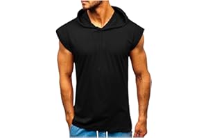 LAOSU Débardeur a Capuche Homme Confort Tee Shirt Imprimé T-Shirt Fitness Grande Taille Musculation Sport Respirant sans Manche Gilets de Sport Pas Cher Maillots de Corps Tops Été Casual Gym