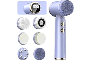 SUNOYA Brosse Nettoyante Visage Électrique, Brosse De Nettoyage Du Visage Électrique, Brosse Électrique Pour Le Visage 6 En 1, 3 Modes, Avec 6 Têtes Brossantes, Ipx6 Résistant À L'eau Adapté À Tous Les Types