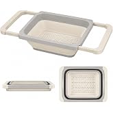 Kabakoz Ayarlanabilir Katlanır Lavabo S&uuml;zgeci, 6,3 Litre, Plastik ve Silikon, A&ccedil; Kapa Mutfak İ&ccedil;in Tezgah &Uuml;st&uuml; Pratik S&uuml;rg&uuml;l&uuml; 