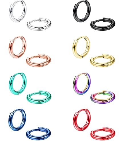 12 Ganci A Molla Per Orecchini In Acciaio Inox 304 - 18 Mm, Chiusura A Monachella, Accessori Fai Date Per Gioielli, Perlin M156 - 2