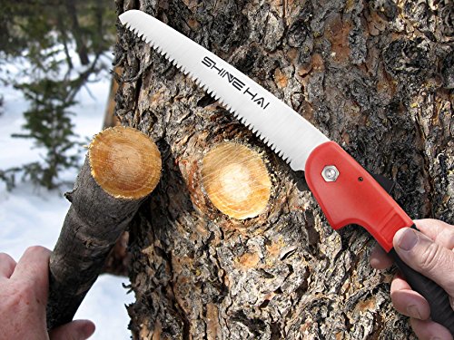 SHINE HAI Klappsäge Handsäge Baumsäge Astsägen geeignet für dicken Ästen-Schnitt & frisches Holz-Schnitt - 5