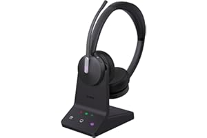 Yealink WH64 Dual Teams Headset inkl. Basisstation - Optimiert für Microsoft Teams, Zwei-Ohr-Design, Geräuschunterdrückung, USB-Verbindung