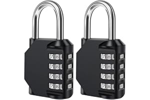 YETEDOLE Combination Padlock,4 Digit Code Padlock Zinc Alloy Heavy Duty Locker Lock 2 Pack Padlock for Gym, School, Gate, Fence, Storage Case, Tool Box(Black)