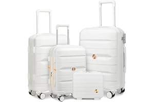 Sea choice Luggage Set 3 Piece with Vanity Case Elegant Luggage Set Hard Shell Travel Suitcase Expandable 20 Inch Suitcase with 8 Wheels