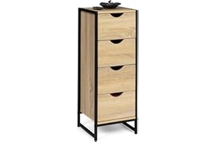 IDMarket - Aufbewahrungsschrank mit 4 Schubladen Detroit 30 cm Kommode, industrielles Design