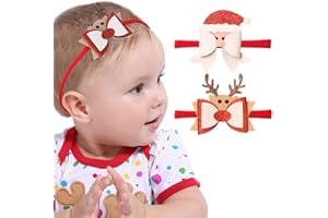 Fashband Baby Girls Headband Flower and Christmas Tree Hair Bands Cute Holiday Hair Accessories for Newborns Infants Toddlers and Kids(Pack of 2) (Antlers)