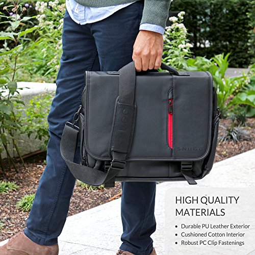 Laptoptasche  Snugg - Schwarze Notebooktasche - Umh  ngetasche f  r Laptops mit einer Bildschirmdiagonale von bis zu 15 6 Zoll