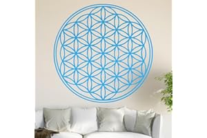 Kiwistar, Adesivo da Parete con Fiore della Vita, Decalcomania da Parete