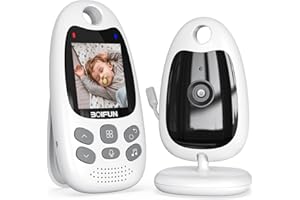 ‎BOIFUN BOIFUN Babyphone mit Kamera Tragbares Vox-Funktion Temperatursensor Nachtsicht-Video-Babyfon 2,4 Ghz, Intelligentes Standby Baby Monitor Gegensprechanlage Schlaflieder Lange Akkulaufzeit, 720p