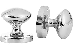 IRONZONE® 5 Sets Mortice Sprung Polished Chrome Classing Door Knob Set Pack Pair (Knob Set) Classic Design for Internal Wooden or Oak Doors Perfect for Any Door