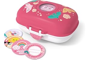 monbento - Boite a Gouter Enfant MB Gram rose Birds - Boite a Gouter sans BPA Ideale pour Ecole, Pique-nique, Vacances - Boite a Gouter Fille avec Motif Oiseau Mignon - Personnalisable et Résistante