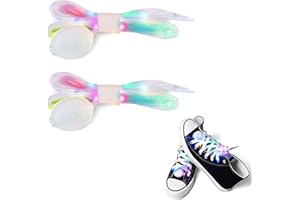 EHIOG Migające sznurowadła, nylon LED, 3 tryby pracy, 7 kolorów, migające, oświetlenie, impreza, hip-hop, taniec, dekoracja, jazda na rowerze, wędrówki, jazda na rolkach, rolkach, biały, jeden rozmiar