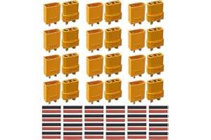 QitinDasen 12 Paia Premium XT90 Battery Connettore, XT90 Maschio & Femmina Bullet Connettore Spine con Tubo Termorestringente, per RC Lipo
