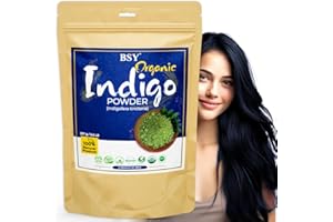 BSY Organic 100% Pure Indigo Powder for Hair Colour - 227g / 0.5 LB (Pack of 1), Triple Sifted Natural Hair Dye