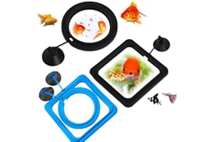 VZUHSW Schwimmender Futterring für Fische und Schildkröten - Set mit 4 Saugnäpfen - ideal für Guppy, Bettas, Goldfisch und Schildkröte - Futterstation für Aquarium und Teich