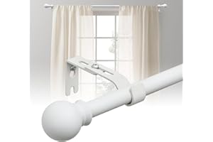 DAKEPOLE Barra de cortina 70-140 cm, color blanco, 16 mm, barra de cortina extensible con soportes, juego de barras de cortina estable para dormitorio, salón, cocina