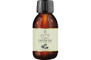 Pure World Natural Castor Oil 100ml. Cold & Freshly Pressed 100% Pure and Undiluted Hexane Free for Eyebrows, Nails, Beard, Hair, Eyelash Growth Cruelty Free Food Grade