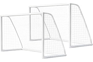 TLSUNNY But de Football pour Enfants ，244x155x90 cm ，avec Système de Pression, Cadre en PVC épais, Montage Facile, But de Football de Jardin pour Le Divertissement des Enfants, Blanc
