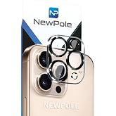 NewPole iPhone 15 Pro Max/iPhone 15 Pro i&ccedil;in Kamera Lens Koruyucu [Darbeye Dayanıklı] 9H Temperli Cam Lens Kamera Koruyucu Ap