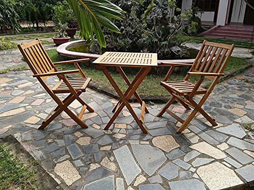 SAM® Robuste Gartengruppe Chile 3tlg., aus Akazienholz, bestehend aus 1 x Tisch + 2 x Klappstuhl, geölt, Garten-Tischgruppe, schöne Maserung, massives Holz, klappbar, Sitzgruppe aus Akazien-Holz - 6