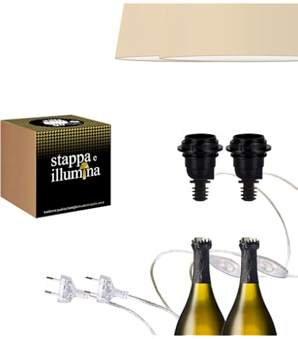 BYZESTY Hanging Kit di Lampade In Corda di Canapa, 3 m Portalampada E27 con Spina E Interruttore, Testa Singola Lampada a Sospensione Cavo Edison Retrò Lampada per DIY Portalampade a Decor